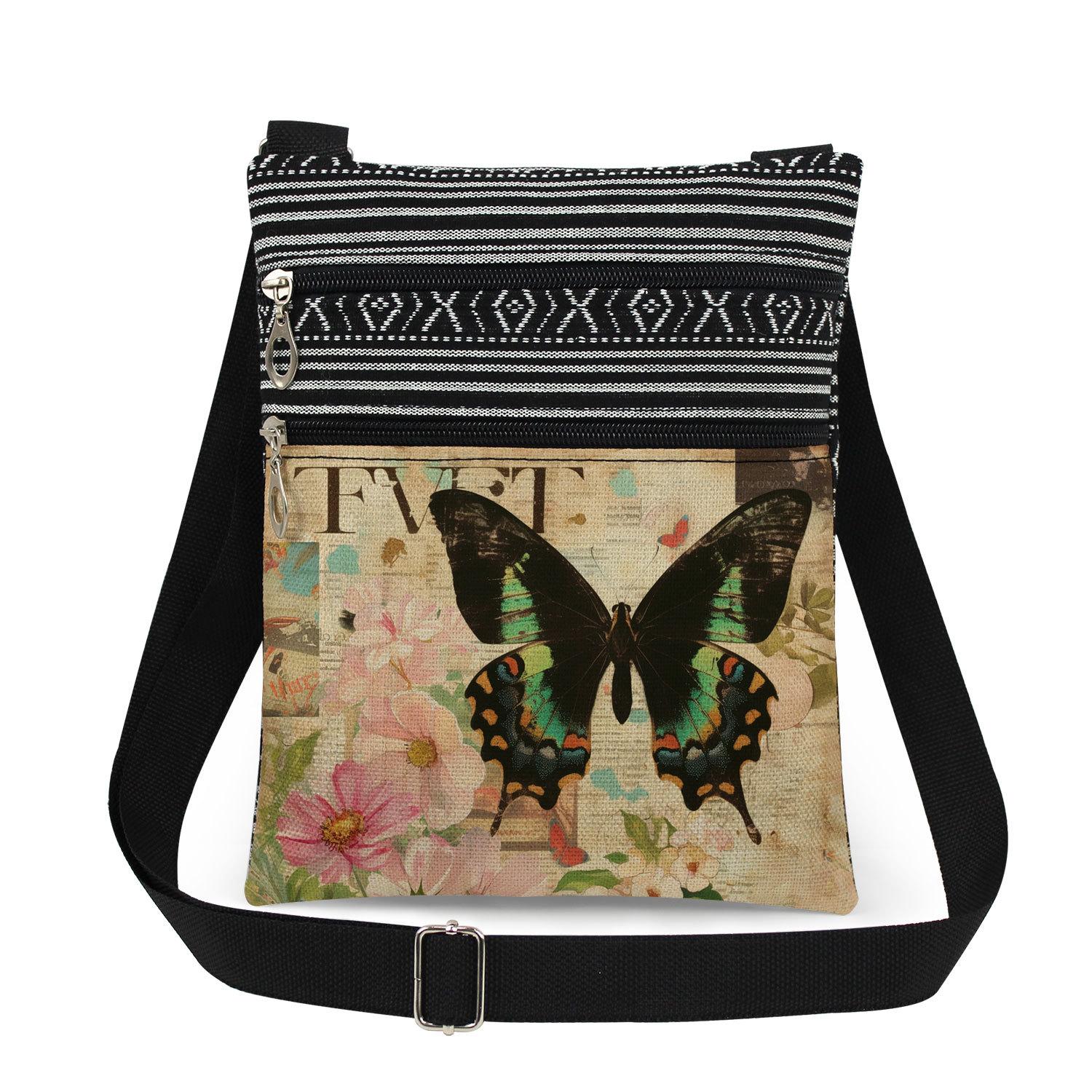 1 шт. Сумка-тоут с принтом бабочки Женские сумки через плечо Почтальонская сумка 6920 KTB