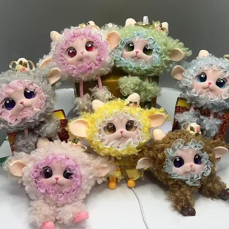 Cute Plush Curly Sheep Cartoon Keychain Bag Charm Decoration Birthday Gift For Girlfriend