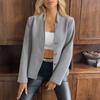 Women's Fashionable Solid Color Long Sleeved Casual Button Cardigan Jacket