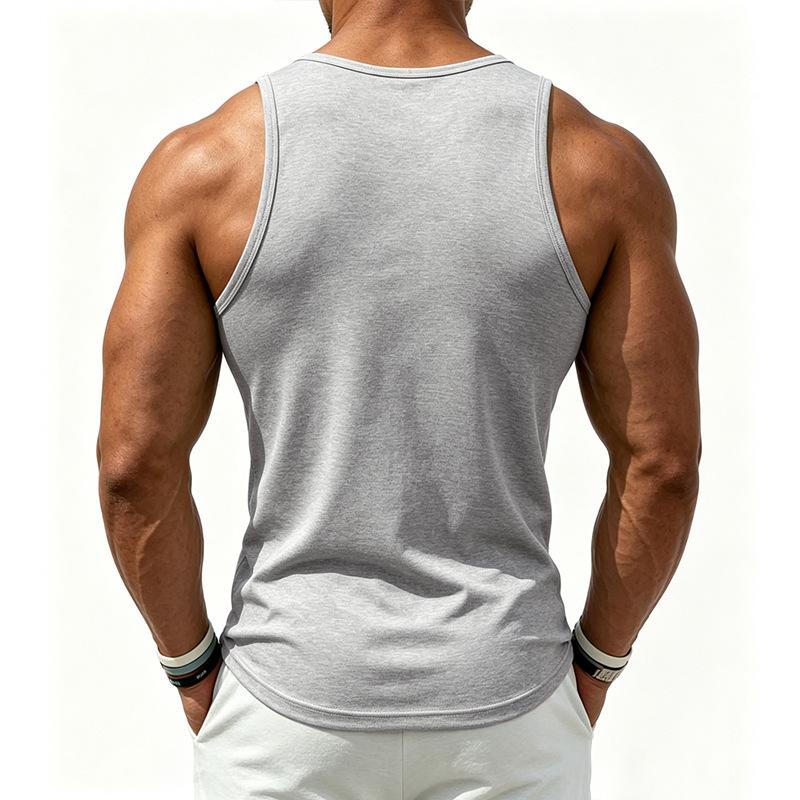 Men S Sleeveless Sports Vest Solid Color Casual Summer