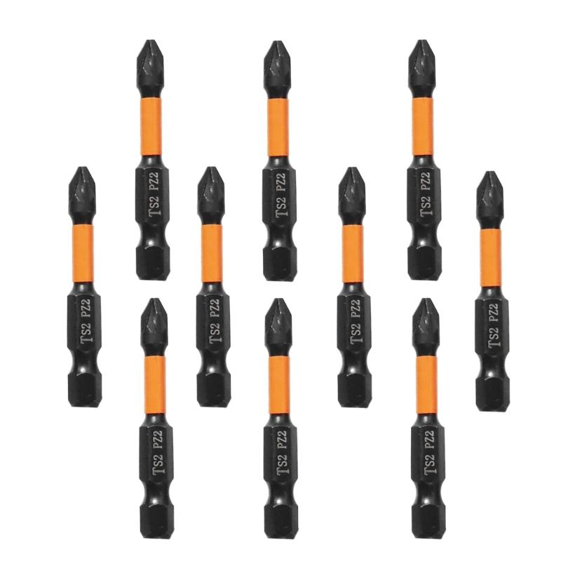10Pcs Impact Antislip Screwdriver Bits 1/4inch Hex Shank Magnetic Tips Crossing Screwdriver Bits Set Impact Bit