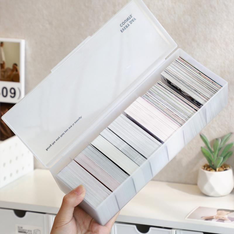 Kpop Foto Kartı Saklama Kutuları Şeffaf Fotoğraf Kartı Paketleme Kovası Masaüstü İdol Resim Kartları Koleksiyon Saklama Düzenleyici