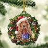 Cute Christmas Acrylic Dog Hanging Decor For Rearview Mirror And Home Spaces