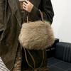 Luxurious Korean Style Fox Fur Crossbody Bag - Large Capacity, Fashionable & Versatile for Autumn/Winter