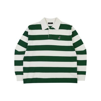 KANGOL Striped Open Collar Knit 1881 Green