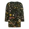 Women's T Shirt Tee Print Button 3/4 Sleeve Tunic Daily Weekend Fashion Basic V- Neck Regular Top