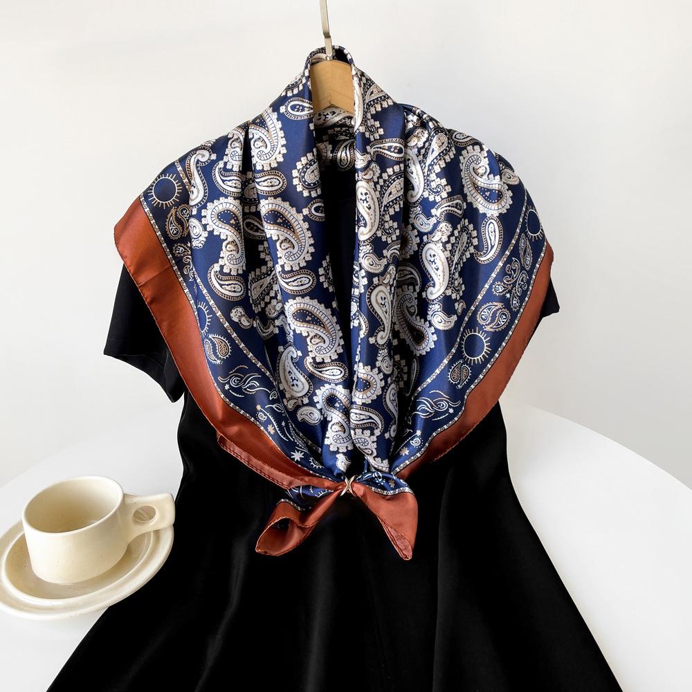 New Silk Scarf Ladies Cashew Printed Wrap Scarf Satin Scarf Satin Scarf Satin Large Square Scarf Shawl