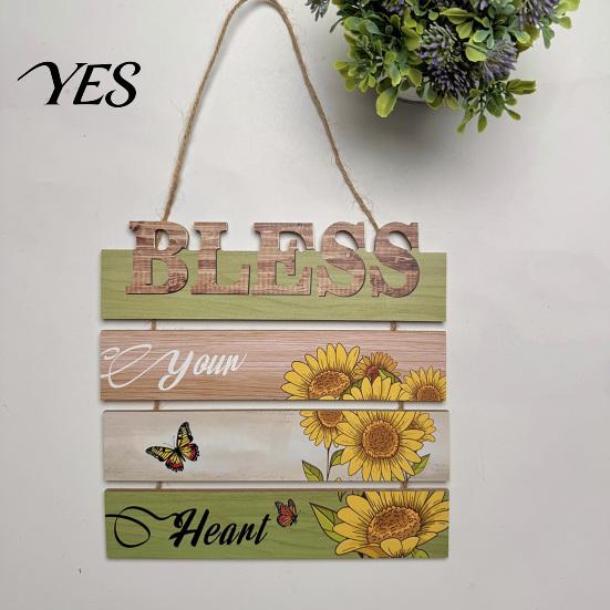 Rustic Wooden Sign Vertical Slogan Sign, Country Retro Style, Easy Install No Tools Required Wall Art Decor, for Home Kitchen Cafe Garden Decoration
