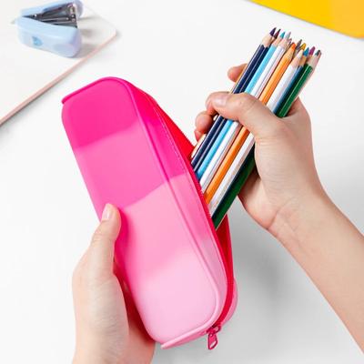 New Gradient Color Silicone Storage Bag Home Travel Portable Makeup Brush Organizer Student Stationery Storage Bag Pencil Case
