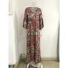 Abito Bohemian da Donna Estate Manica a Svaso Stampa Floreale Scollo a V Ampio Abiti da Donna Elegante Linea ad A Vita Alta Abito da Donna per Vacanze al Mare