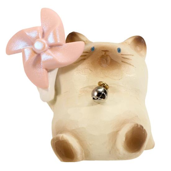 

Mini Siamese Cat Figurine Cute Cartoon Resin Cat Statue for Home Office Desk 1pc