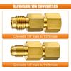 R134A Brass Refrigerant Tank Adapters (4PCS) | 1/4 SAE Male to 1/2 ACME Female Flare Adapter, R134A R12 Vacuum Pump Adapter Fitting, Universal for