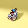 Cute Cat Elements Metal Badge - Everyday Style Enamel Buttons In Front of the Computer - Colorful Alloy Brooch for Clothing, Backpacks and Jeans