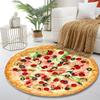 Colorful Pizza Pattern Rug Design Print round rug, living room, bedroom, playroom carpet, non slip floor mat, gift