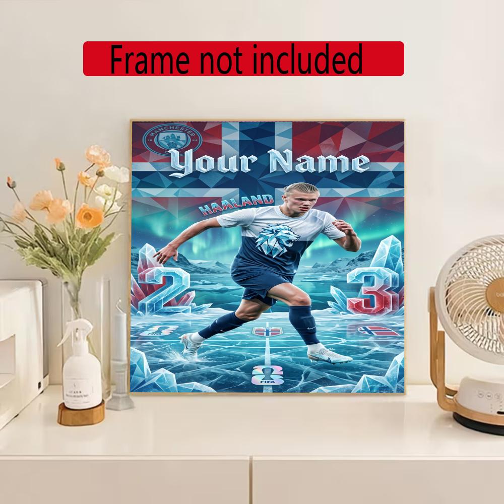 Haaland Personalized Name Round Diamond Painting Kit Diamond Embroidery Painting Rhinestones Mosaic Frameless Handwork Decoration Arts