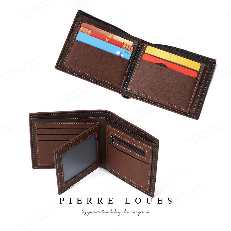 Men's Trifold Short Soft Wallet with Multi-Card Slots - Fashionable & Casual