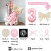 51pcs Cream Bow Balloon Pink Number Birthday Balloon Set Festive Supplies Party Decoration Children's Birthday Surprise Gift