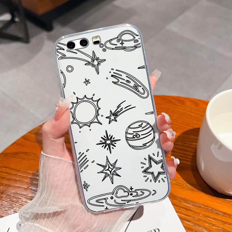 Per Huawei P10 Lite P10 Plus Custodia per Telefono Stile Casual Fantasie Silicone Morbido TPU Trasparente Leggera Copertura Per Huawei P 10+ Funda