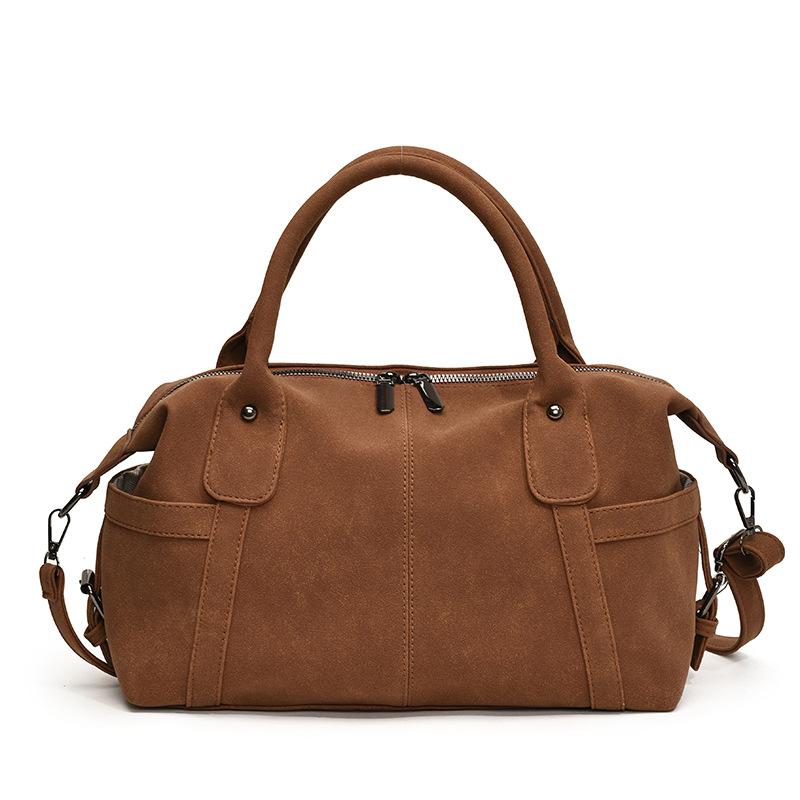 Retro tote bag women's autumn and winter new fashion matte shoulder bag large capacity commuter messenger bag