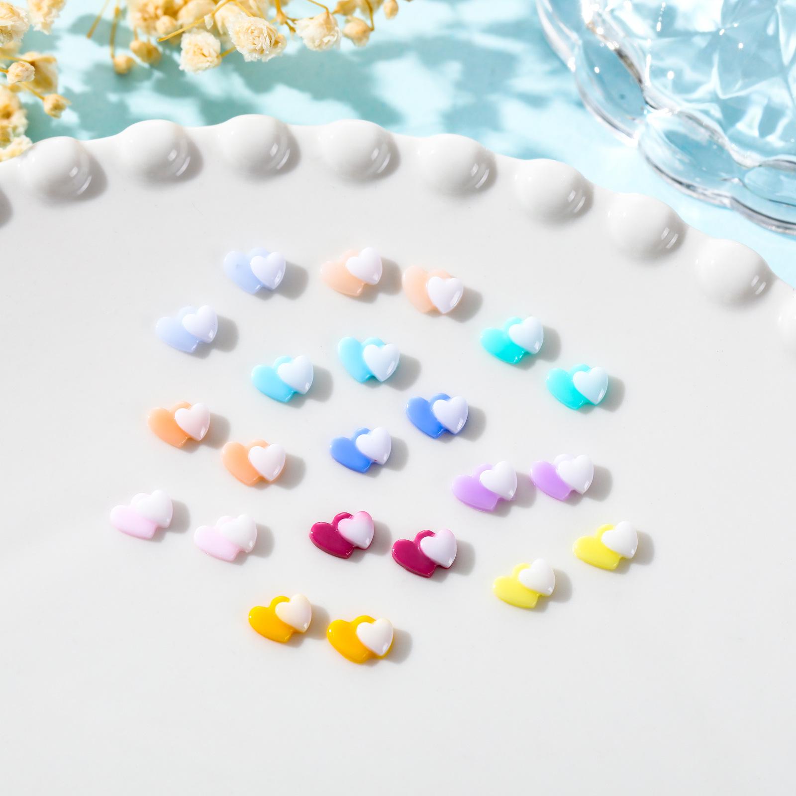 

Dopamine Luminous Heart Resin 3D Nail Art Accessories - Cute & Mixed Style Decorations