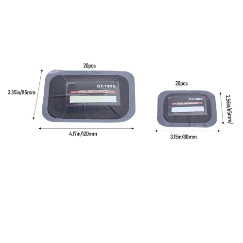 Qiilu Tire Patch Kit, Heavy-Duty Radial Repair Patches for Cars, Trucks, Buses, Tractors, Emergency Puncture Repair Tool, 40 Pieces of Rubber Patches