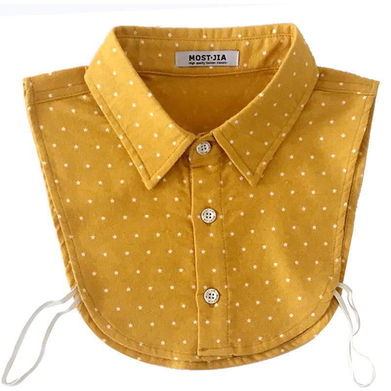 Plaid Fake Collar Shirt Children Print Collares Mujer Cotton Detachable Collar Choker Kids Boys Girls Removable Half Shirt