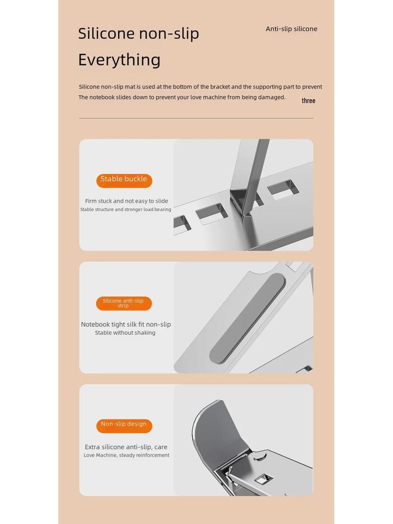 Soporte Ajustable de Aluminio para Portátil con Elevación Vertical y Diseño de Refrigeración