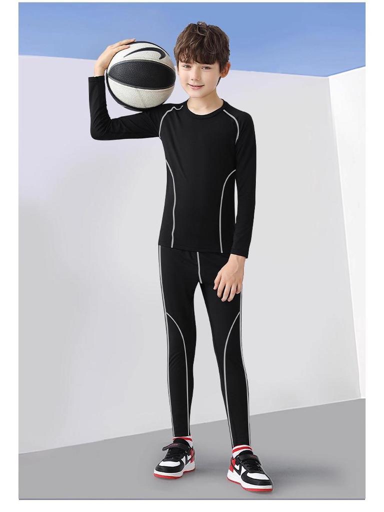 Kids' Quick-Dry Compression Sports Set: Basketball, Running, Football, & Badminton Training Uniform