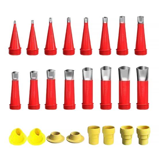 Seam Nozzle Kit 16 Sizes Universal Integrated Seam Beauty Nozzles with 6 Bases Duckbill Design Reusable Nozzles Tips for Precise Joint Filling