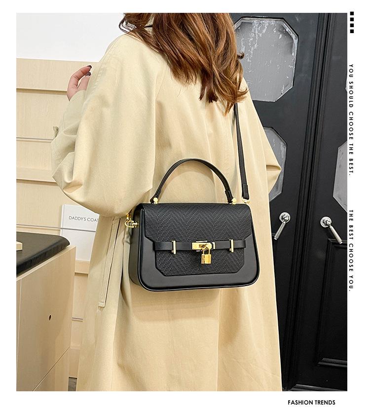Retro Color Block Women's Shoulder & Crossbody Bag - Light Luxury Small Square Handbag