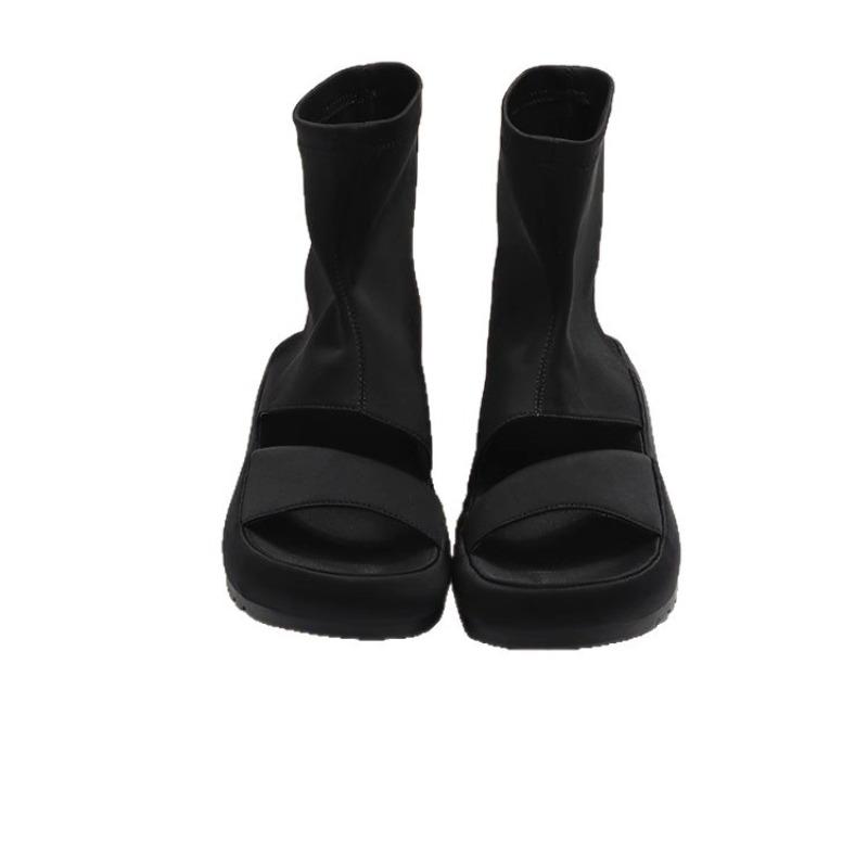 Open-toed Muffin Platform Sandals Women's New Summer with Skirt Cool Boots Elastic Boots Thin Short Boots