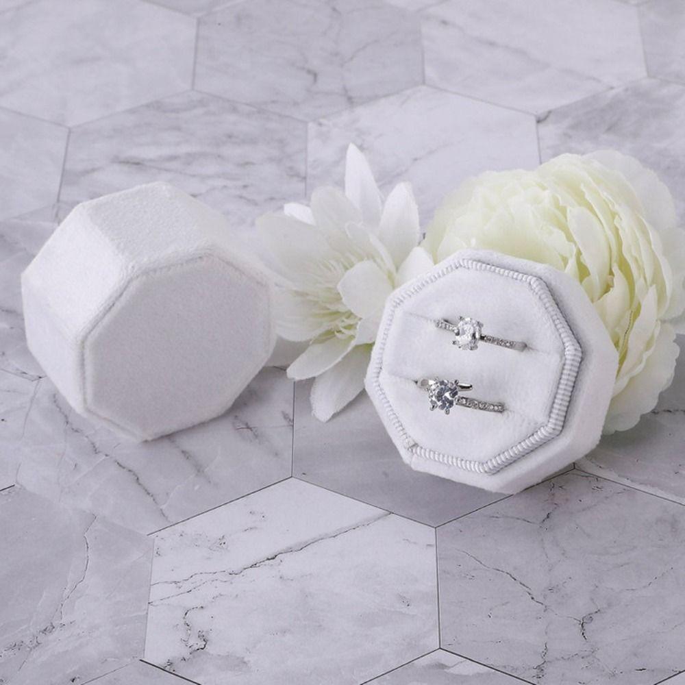 Sechseckige Schmuckschatulle Samt-Geschenkbox Neue Schmuck-Display-Verpackung Jahrestag