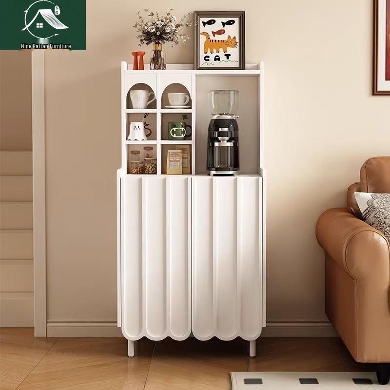 Modern Minimalist Solid Wood Side Cabinet for Small Apartments