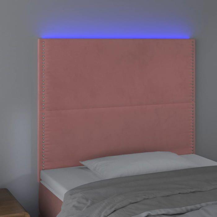 VidaXL Tête de Lit à LED Meuble de Chambre à Coucher Accessoire de Lit Simple Tête de Cadre de Lit Intérieur Rose 3122331