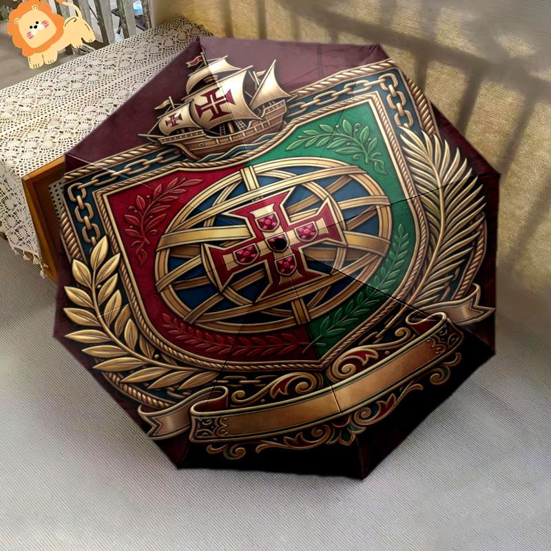 Royal Emblem Heritage Folding umbrella durable Suitable for all seasons travel light printing