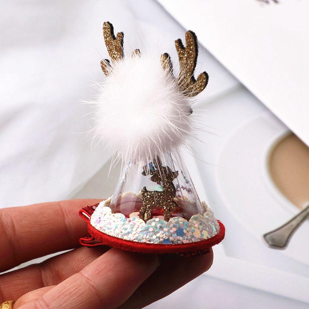 Zinc Zinc Alloy Bow Korean Style Headwear Christmas Hat Hairpin Christmas Hair Clip Kids Hair Accessories