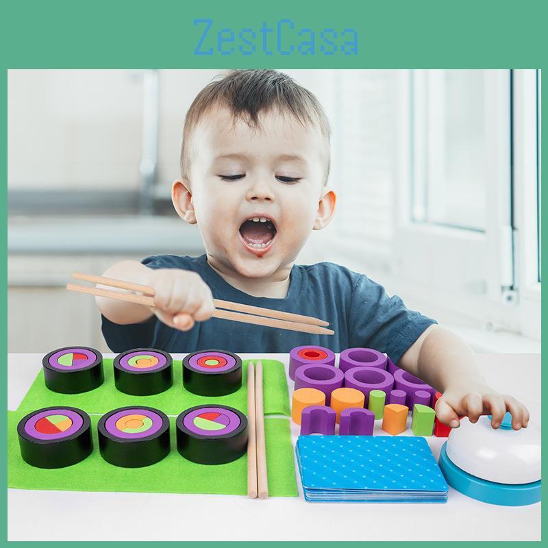 Sushi Wooden Building Toy With Multiparticle Blocks For Educational Development