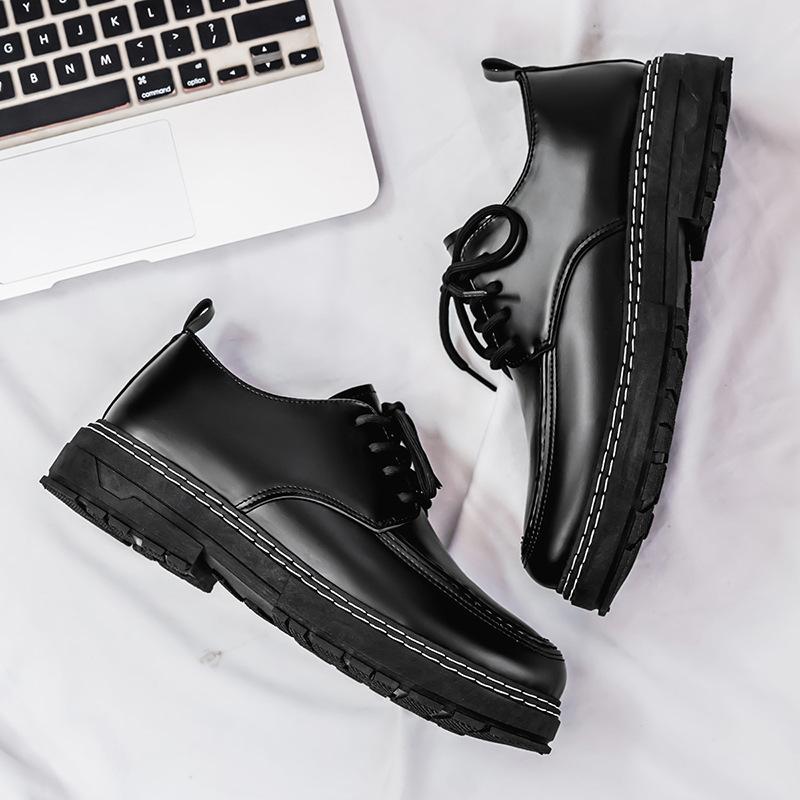 Spring business leather shoes men's formal wear Korean version of the trend British versatile casual big head groom wedding best man shoes 2025