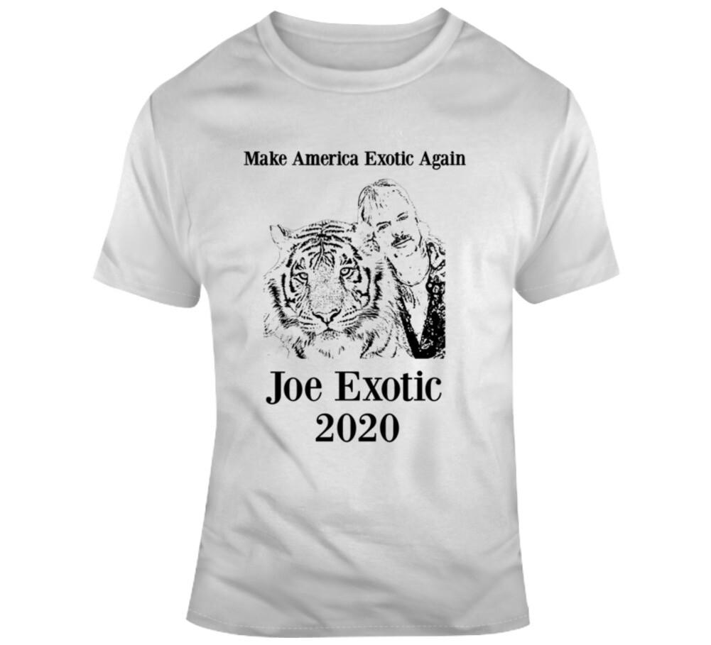 Joe Exotic 2020 Novelty Tiger King TShirt Make America Exotic Again Funny Tee L