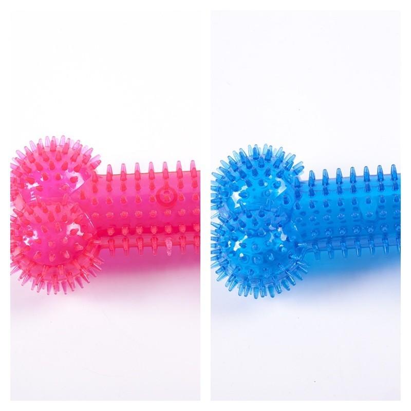 Tpr Dog Toy Durable And Noise-making Pet Chew For Teeth Cleaning Spike Bone Toy For Dogs