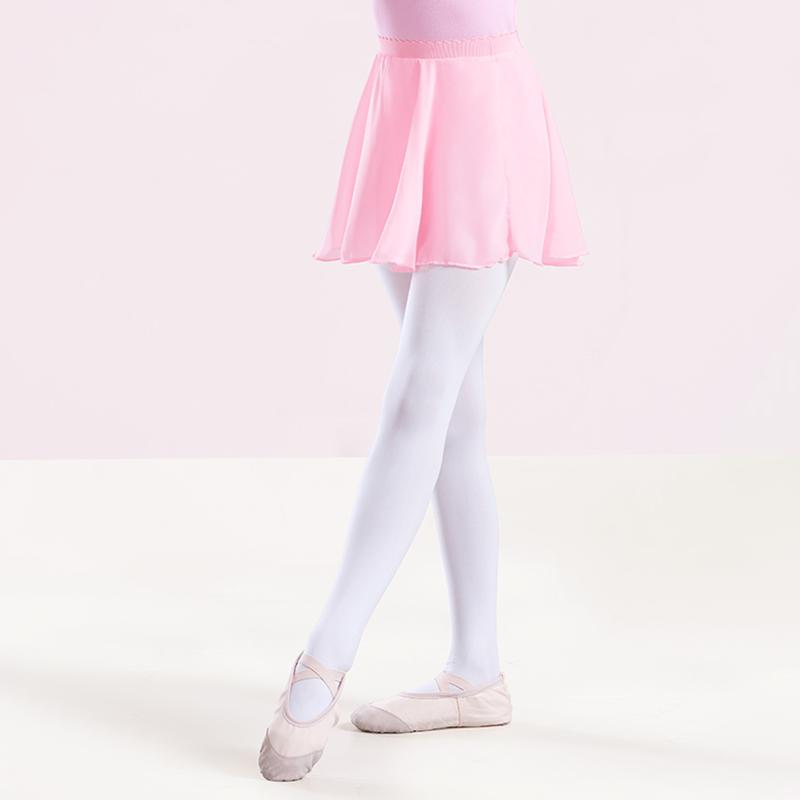1Pc Flared Skirt Elegant Girls Kids Dancewear Mini Solid Color Chiffon Ballet Dance