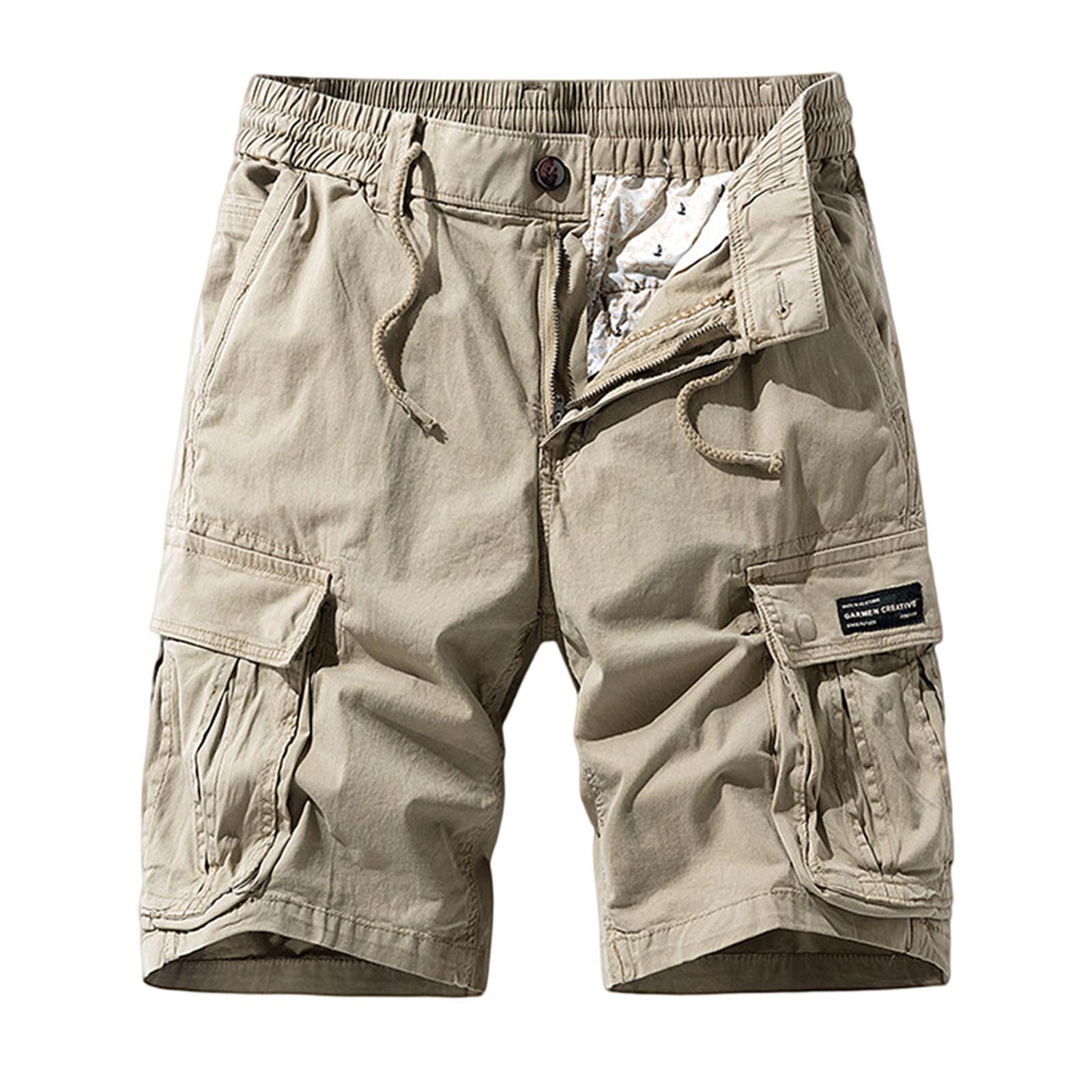 

Men s Casual Cargo Shorts with Multiple Pockets, Relaxed Fit, Lightweight Fabric, for Outdoor Activities, Black Color XL хакі