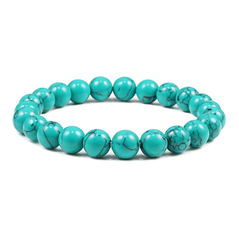 8mm Colorful Natural Stone Beaded Men Bracelet Meditation Buddha Elastic Bracelets Women Charms Jewelry Healing Yoga Accessories