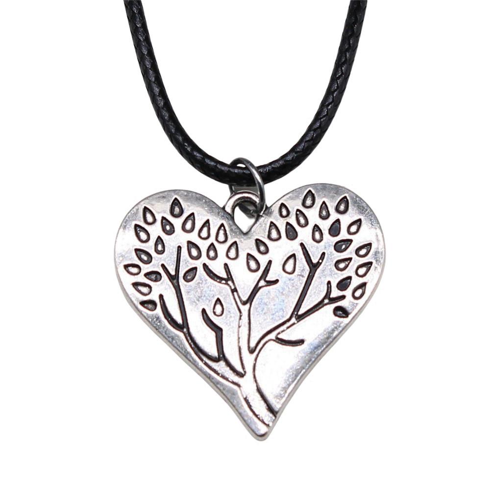 Antieke Levensboom Hanger Ketting Natuur Boho Statement Sieraden 45cm Leren Ketting