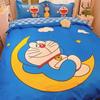 Blue robotic cat bedroom set,Children'sGift Teenagers adulte Microfibre double bed 2/3 pieceDuvet Coverwith Zip Room Decor