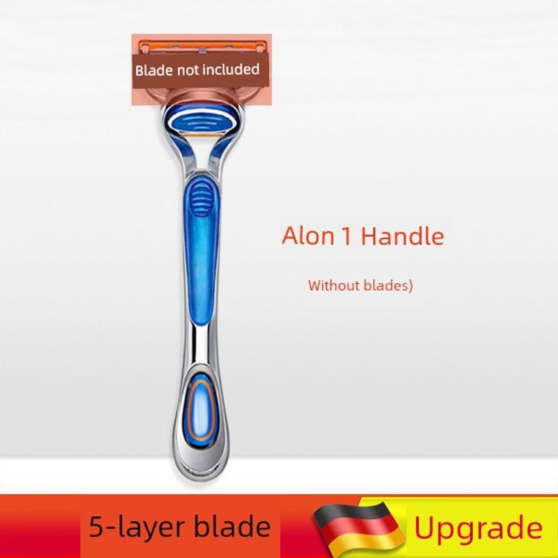 German Neutral 5-Blade Razor Shaver Shaver Manual Beard Blade 5-Speed Hidden Blade Cutter Head Knife Rack 1 Tool Holder [Without Cutter Head]