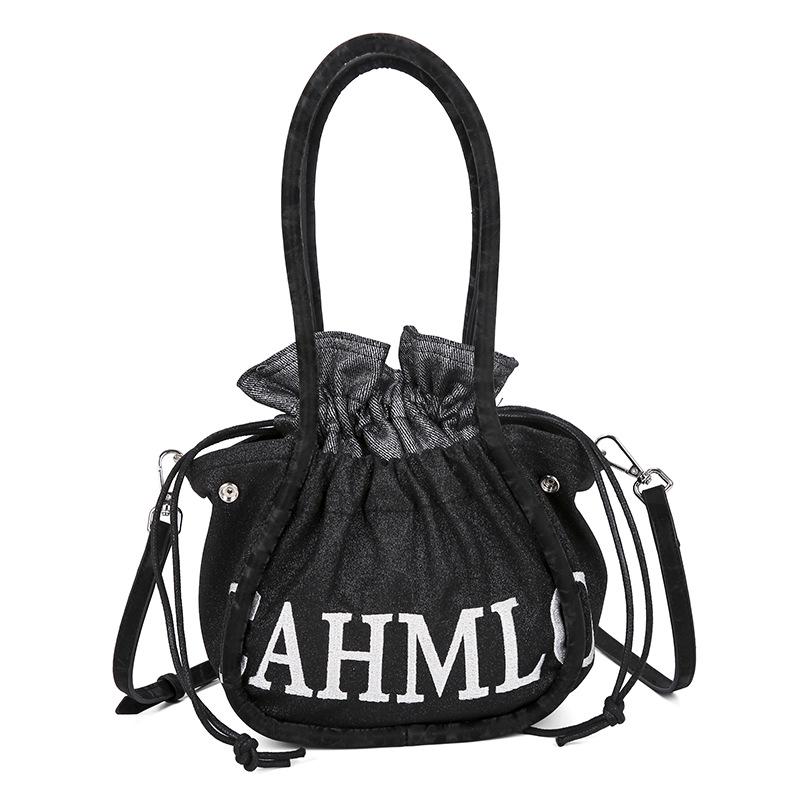 

Trendy Thai Pleated Women s Shoulder Bag: Large Capacity, Double Strap, Multicolor Deerskin Embroidery Mini