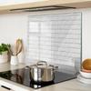 Kitchen Multifunctional Decorative Glass Board Brick Wall 60x52 Cm