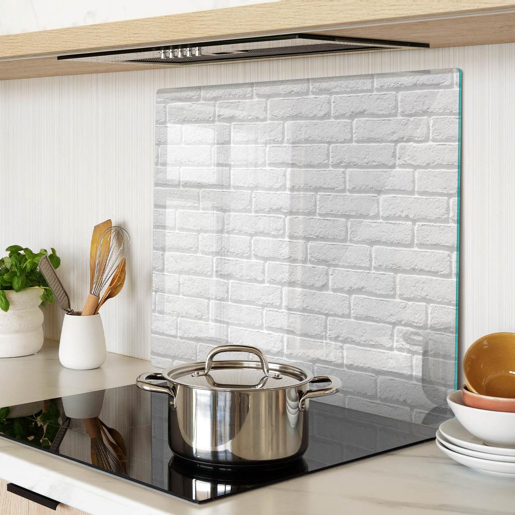 Kitchen Multifunctional Decorative Glass Board Brick Wall 60x52 Cm