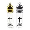 Elegant Holy Water Bottle Glass Holy Water Container Featuring Silver/Gold Color Lid For Spiritual Rituals Collectors